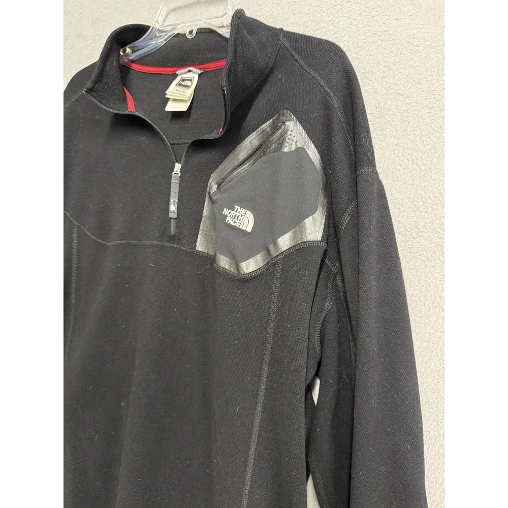 The‎ North Face Pullover Mens 2XL Black 1/4 Zip Chest Pocket Outdoor Hiking